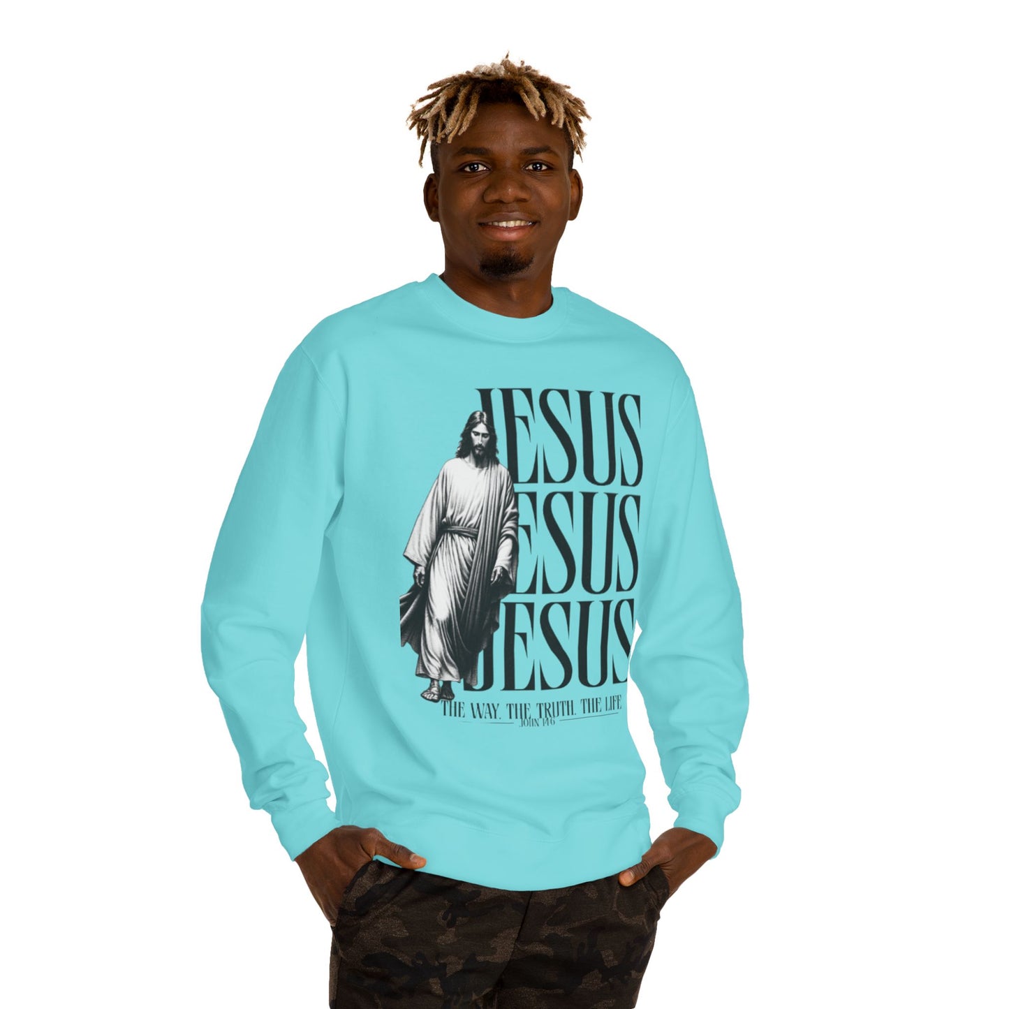 Jesus Crewneck Sweatshirt – The Way The Truth The Life Religious Pullover