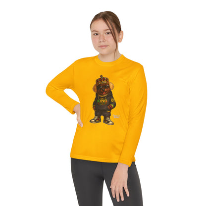 Youth Long Sleeve Tee — 'King' Bear Graphic