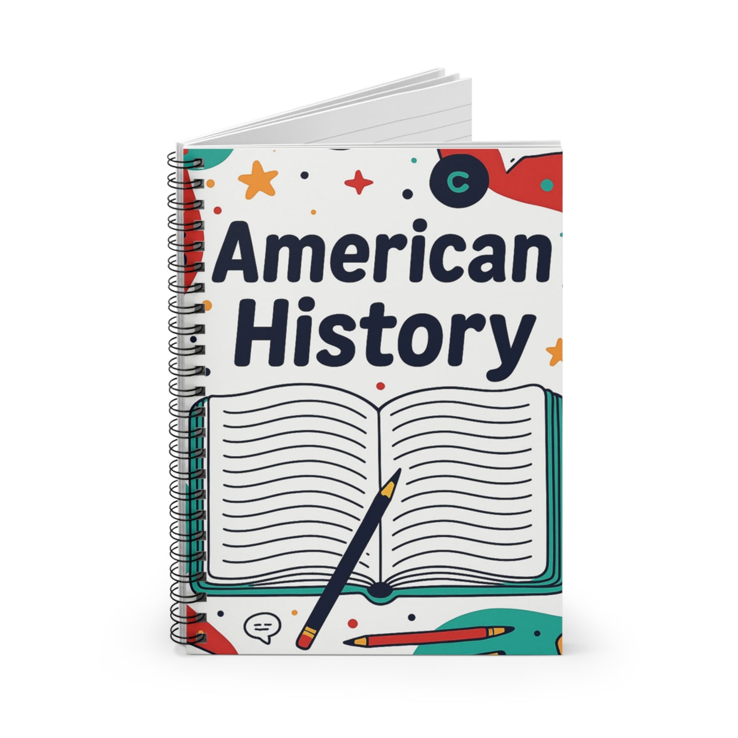 American History Spiral Notebook – Ruled Notes for Students & Teachers
