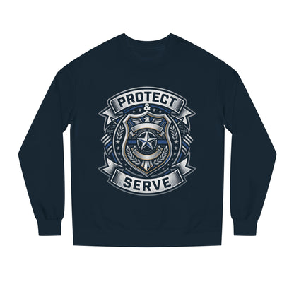 Protect & Serve Sweatshirt — Police Badge Crewneck