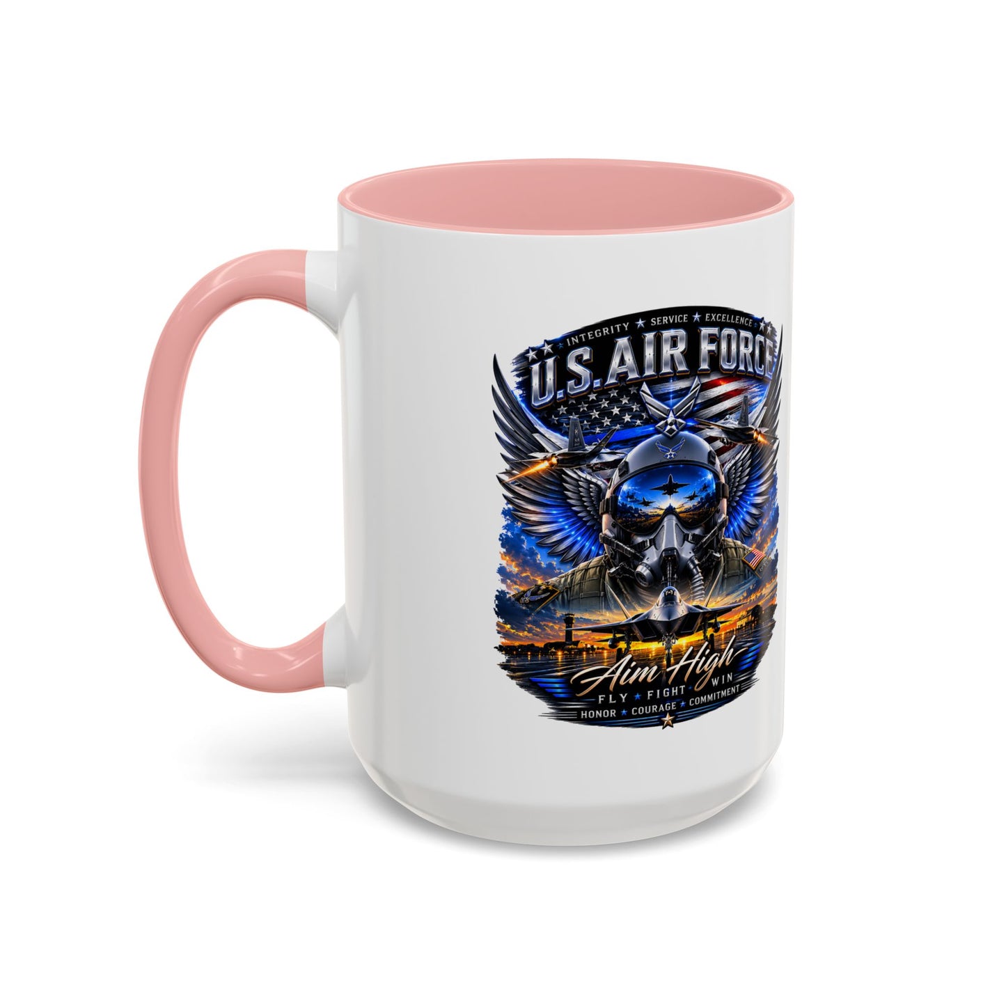 U.S. Air Force Eagle Coffee Mug — "Aim High" Accent 11/15oz