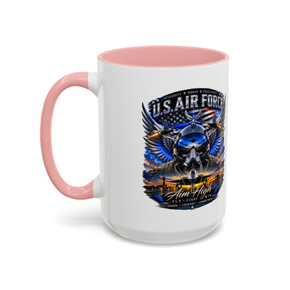 U.S. Air Force Eagle Coffee Mug — "Aim High" Accent 11/15oz