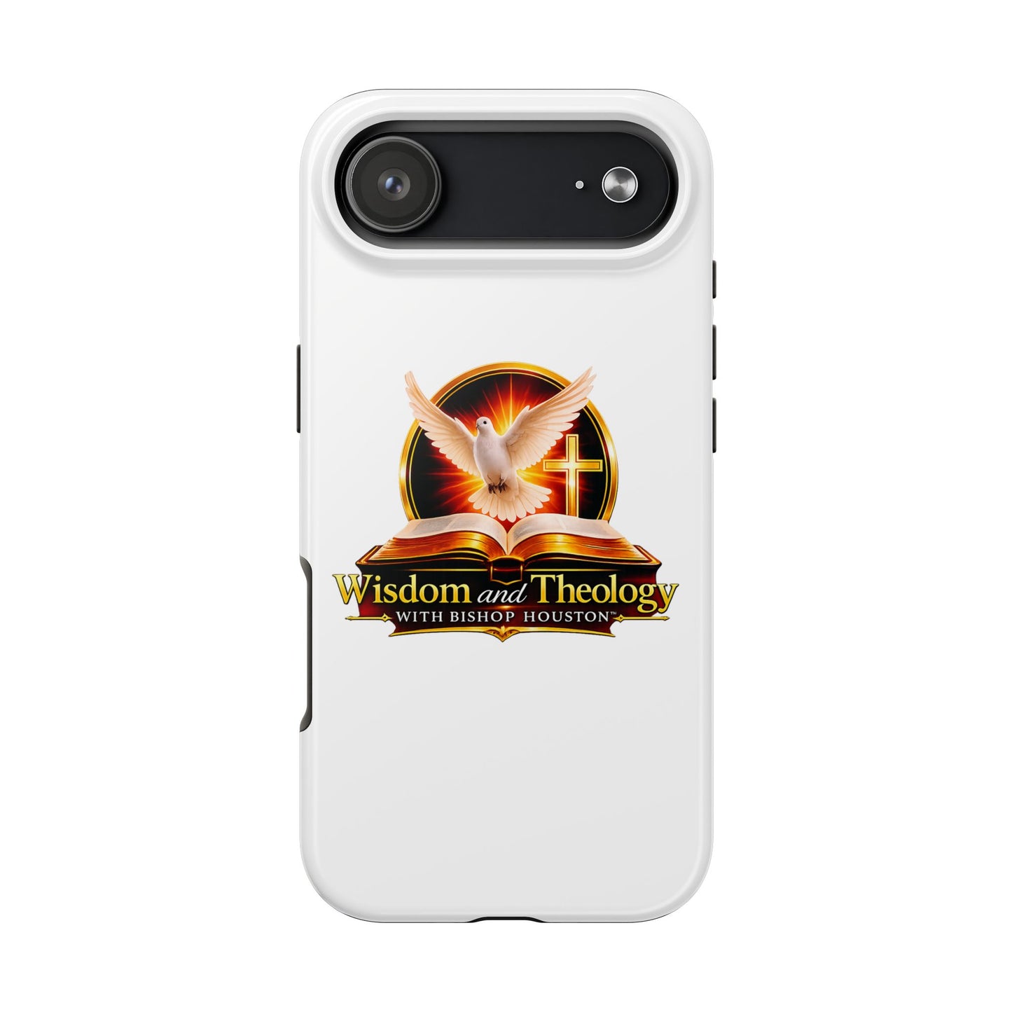Wisdom and Theology Tough Phone Case — Christian Dove & Cross Design