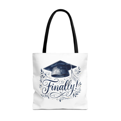 Graduation Tote Bag - "Finally!" Cap & Dove Graduation Gift Tote