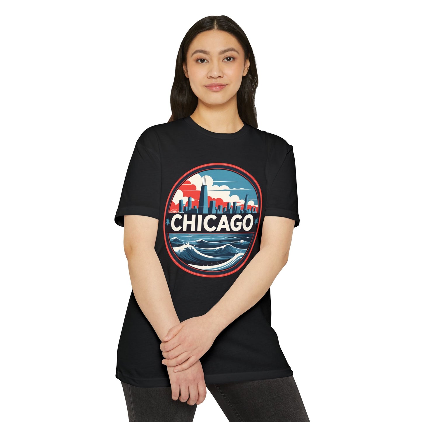 Chicago Skyline Wave T-Shirt — Retro Cityscape Tee