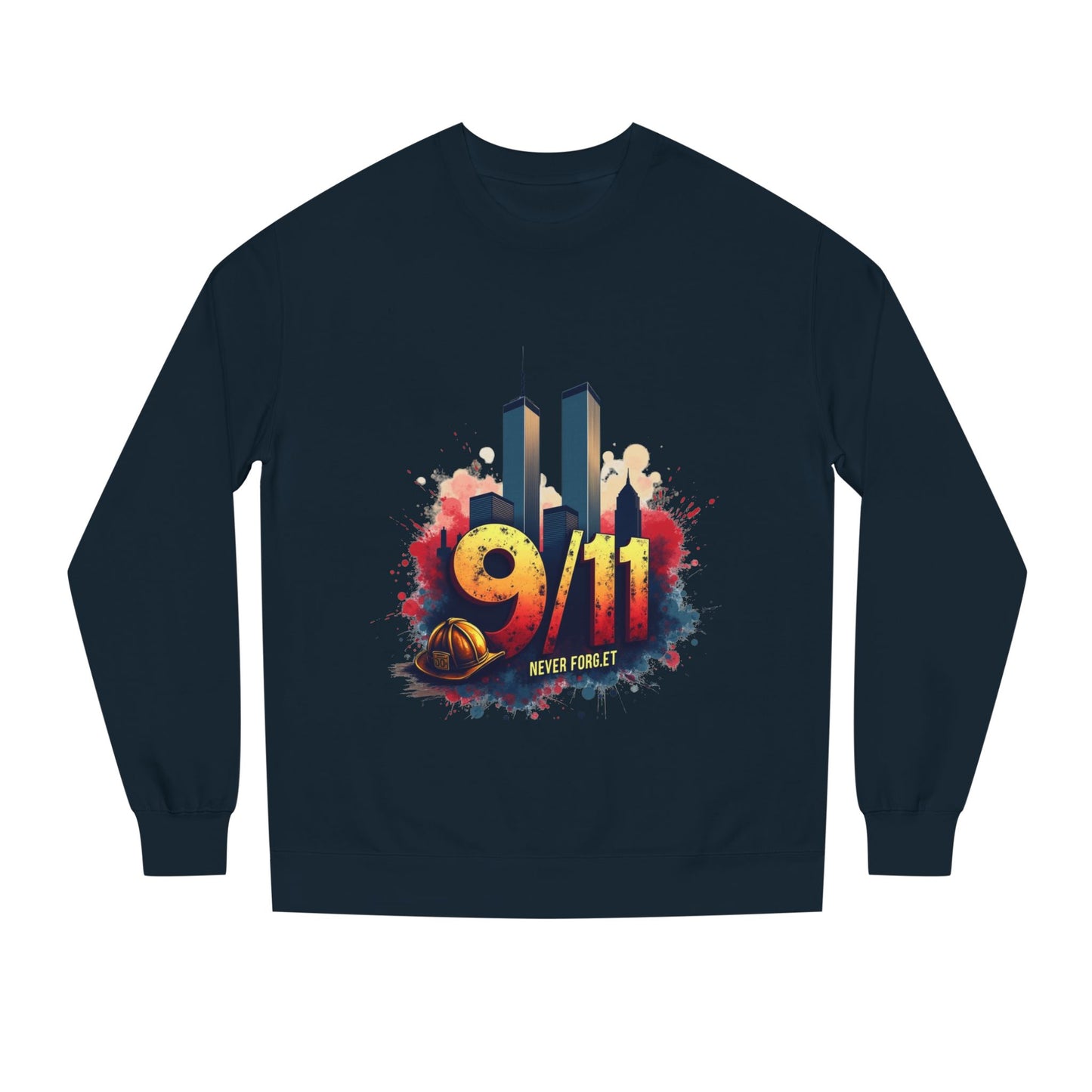 9/11 Tribute Sweatshirt - Never Forget Twin Towers Memorial Crewneck