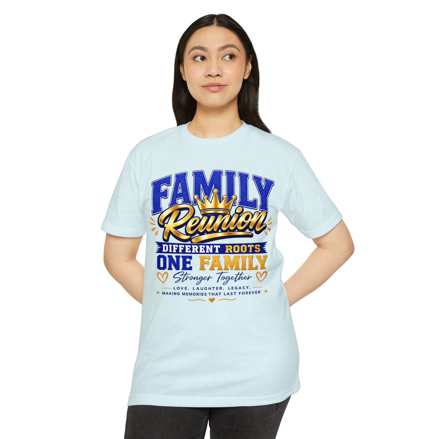 Family Reunion T-Shirt — "Family Reunion: Different Roots One Family" Keepsake Tee
