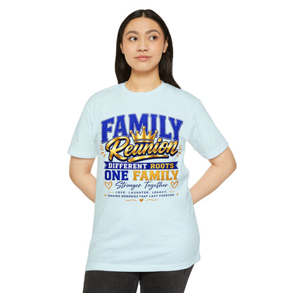 Family Reunion T-Shirt — "Family Reunion: Different Roots One Family" Keepsake Tee
