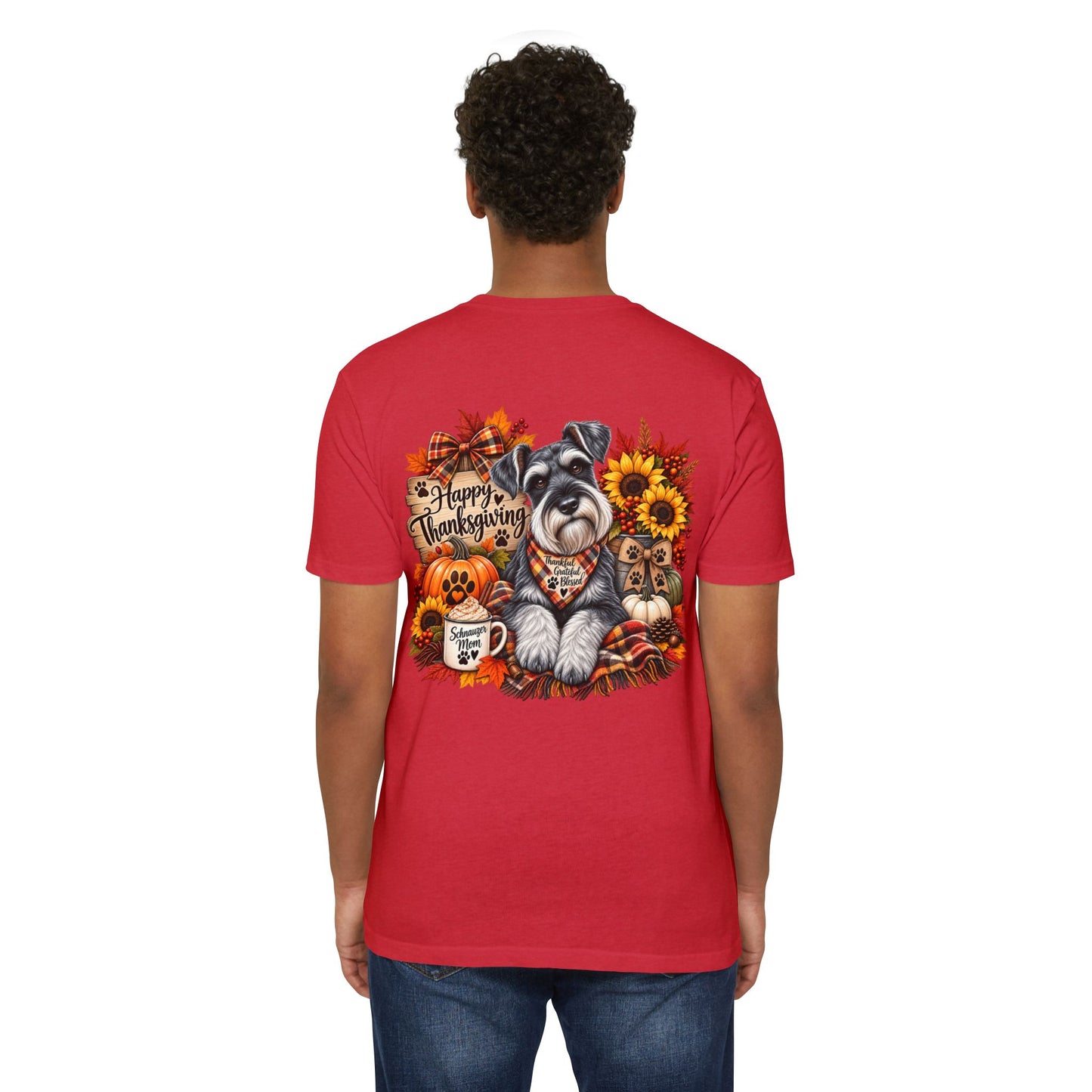 Thanksgiving Schnauzer T-Shirt — Happy Thanksgiving Fall Dog Tee