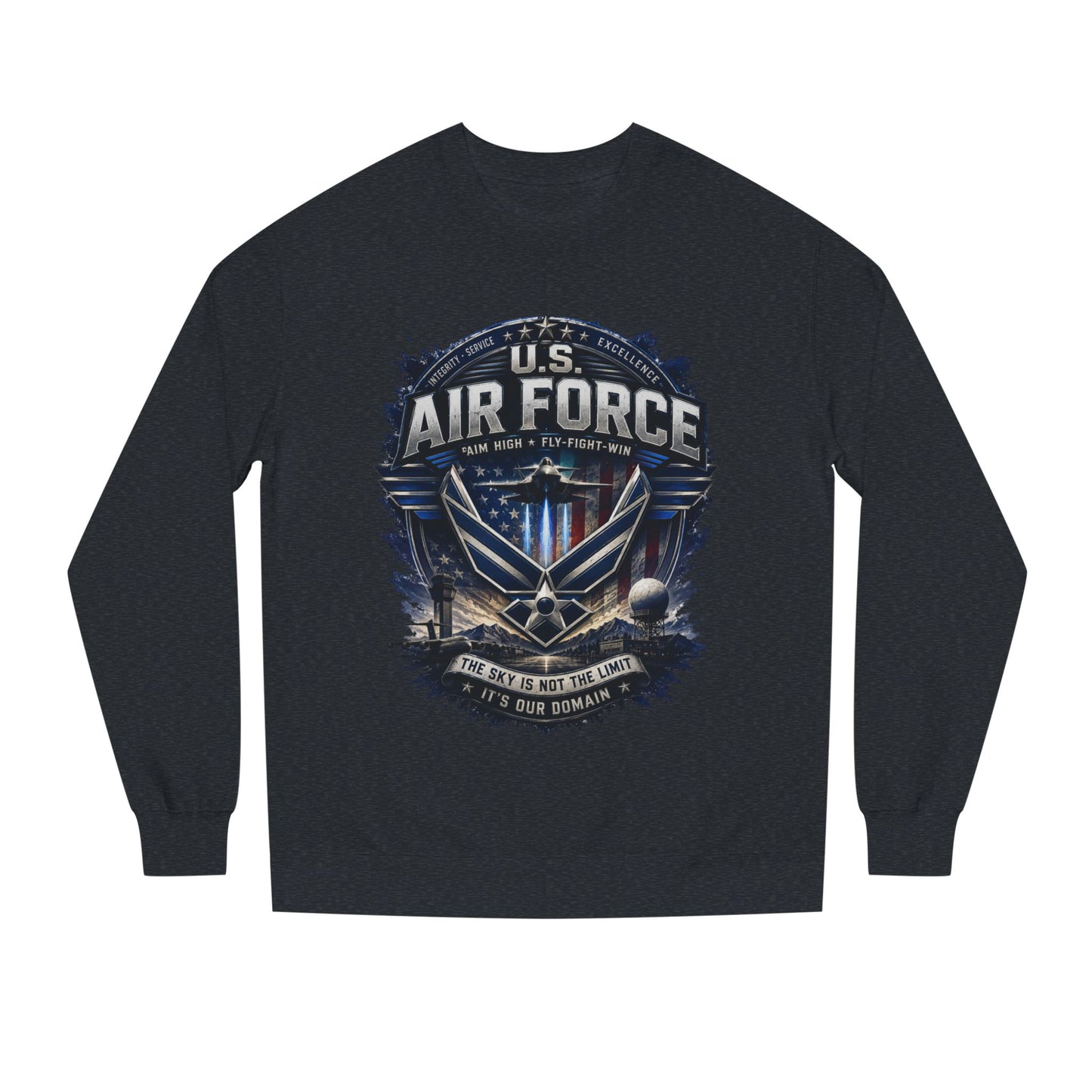 Air Force Crewneck Sweatshirt - U.S. Military Emblem Graphic
