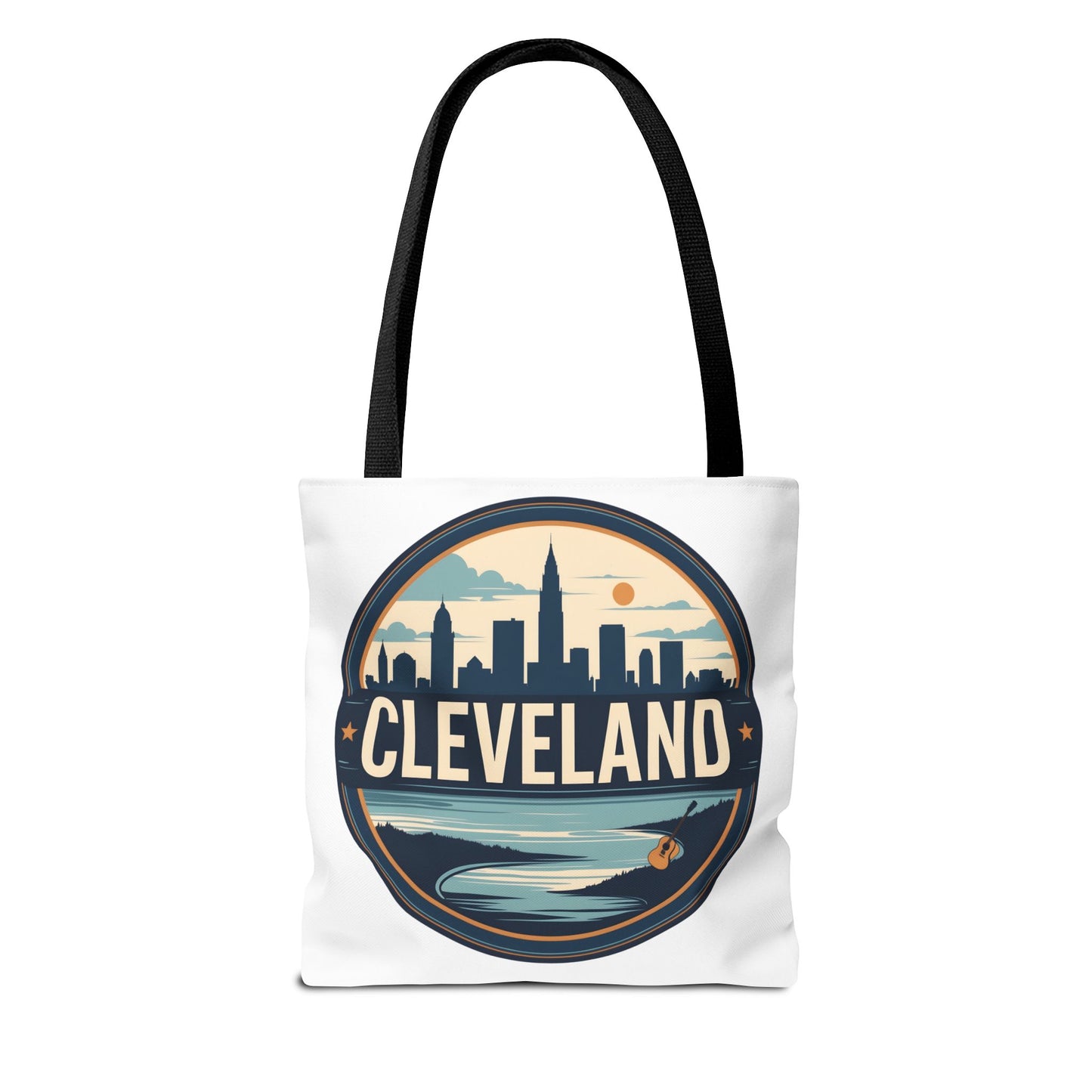 Cleveland Skyline Tote Bag — Vintage Cityscape Beach Design
