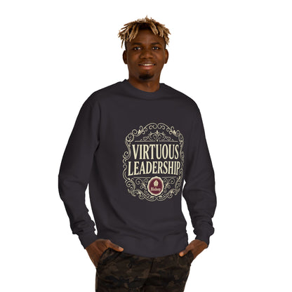 Virtuous Leadership Sweatshirt — Vintage Crest Crewneck for Church Leaders