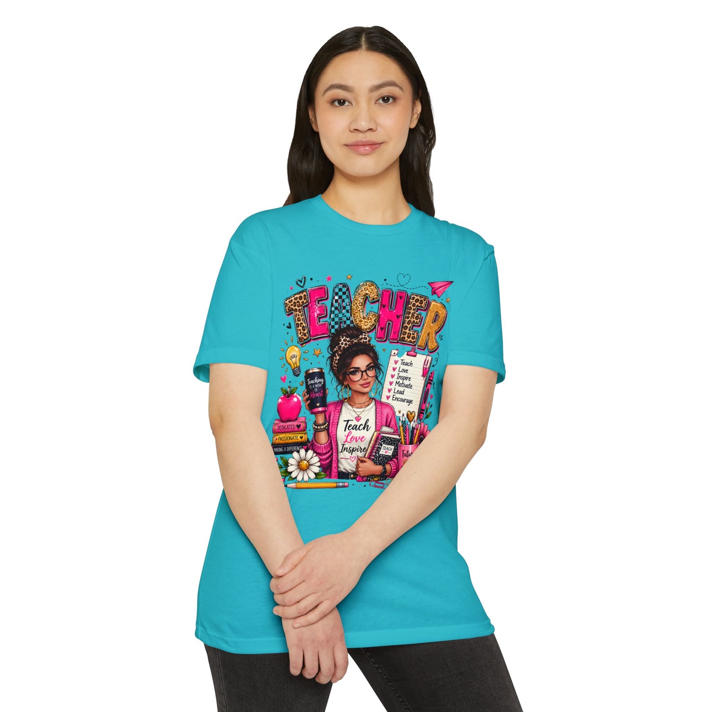 Teacher Graphic T-Shirt — Teach, Love, Inspire Design