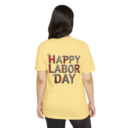 Labor Day T-Shirt — "Happy Labor Day" Tool-Style Graphic