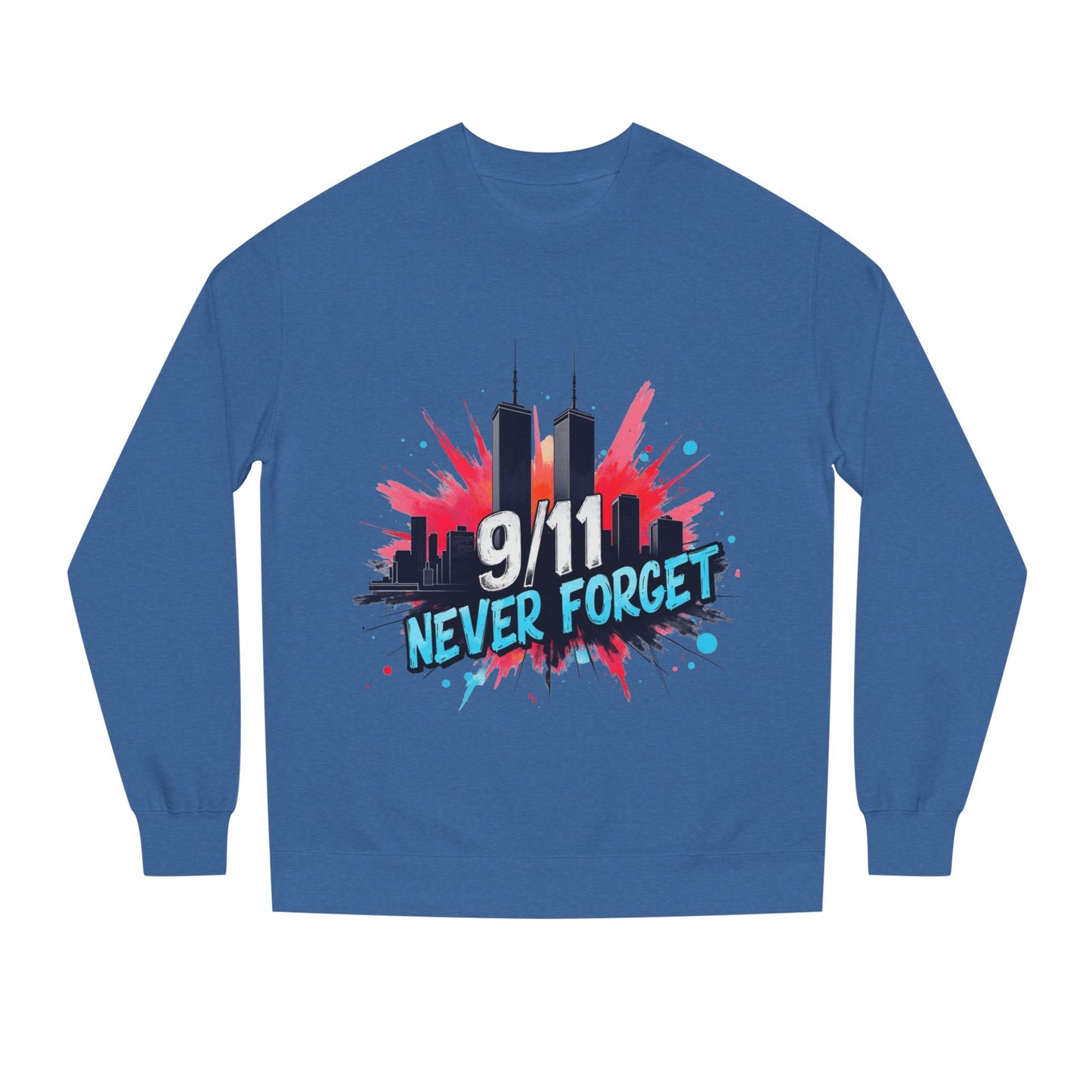 9/11 Never Forget Sweatshirt - Tribute Crewneck with Twin Towers Graphic