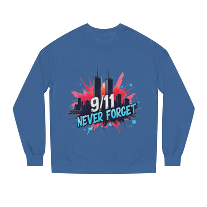 9/11 Never Forget Sweatshirt - Tribute Crewneck with Twin Towers Graphic