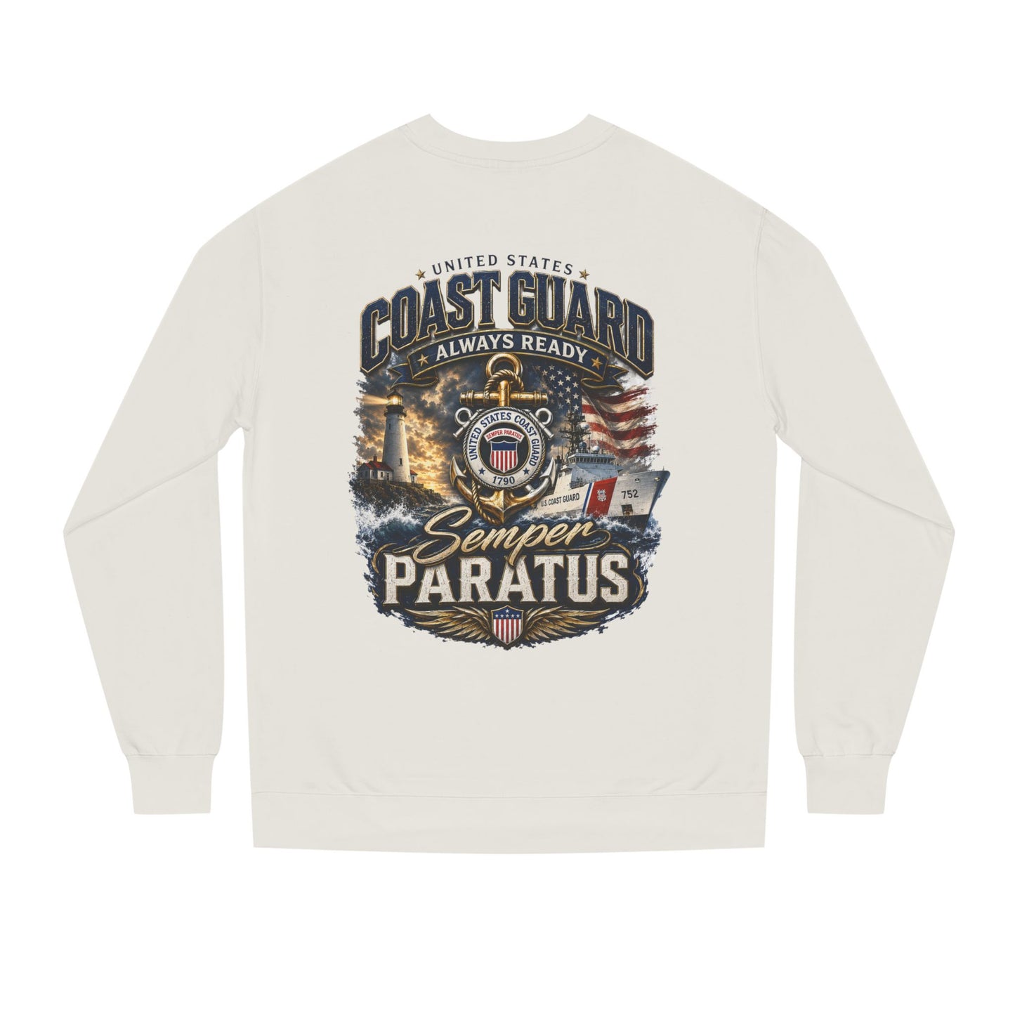 Coast Guard Semper Paratus Sweatshirt — USCG Always Ready Veteran Crewneck