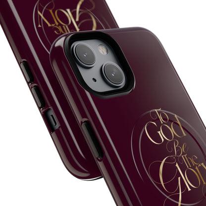 "To God Be The Glory" Tough Magnetic Phone Case — Burgundy Christian iPhone Cover
