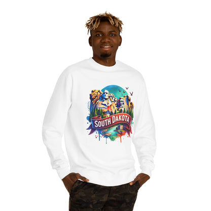 South Dakota Mount Rushmore Sweatshirt - Colorful State Pride Crewneck