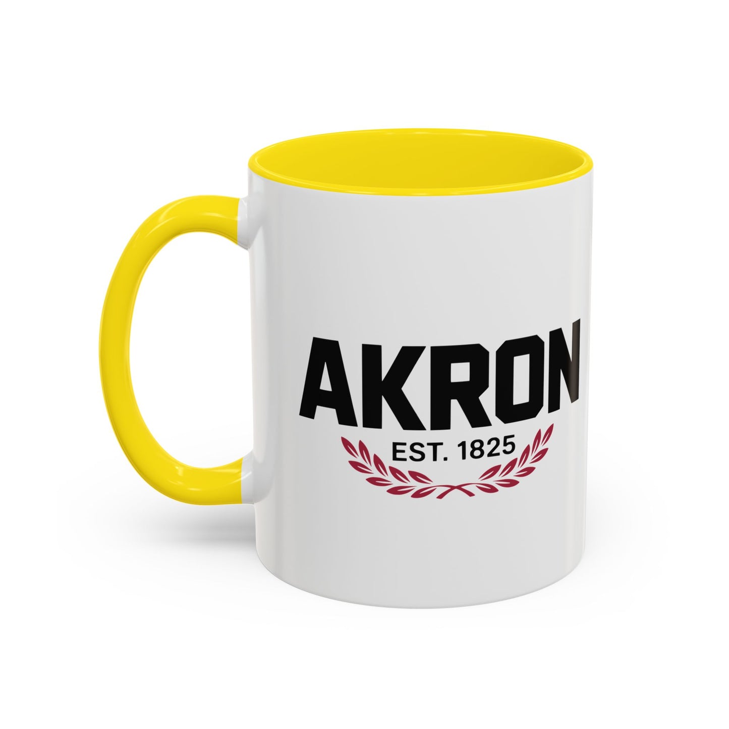 Akron Est. 1825 Accent Coffee Mug — Vintage City Pride Ceramic Mug