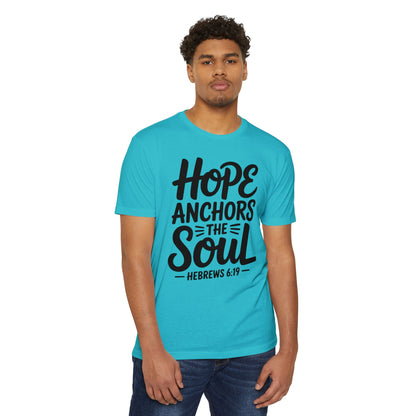 Hope Anchors the Soul T‑Shirt — Hebrews 6:19 Christian Faith Tee