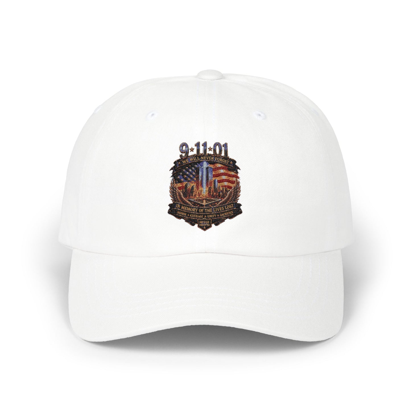 9-11 Memorial Dad Cap – Patriotic World Trade Center Tribute Hat