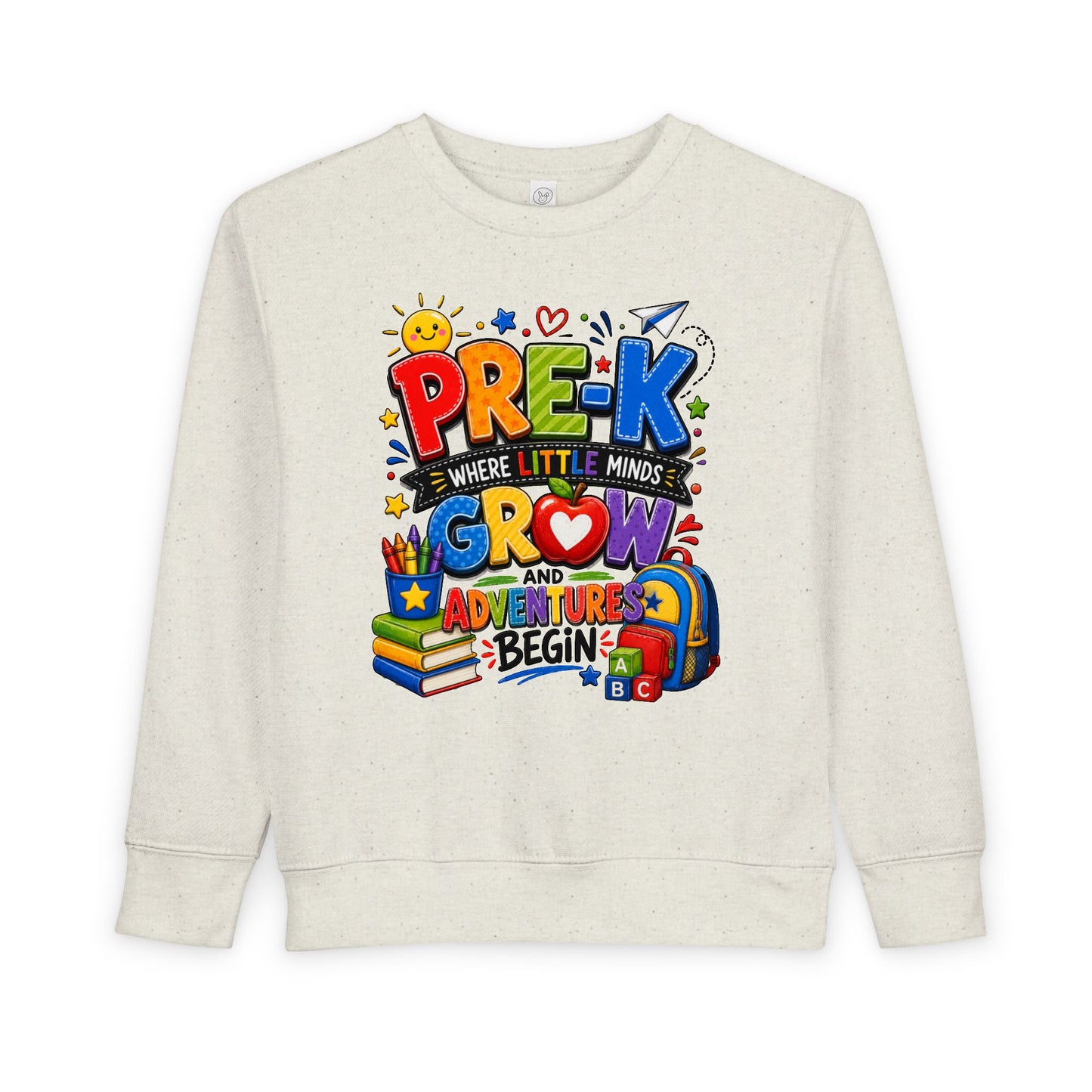 Pre-K Toddler Sweatshirt — "Pre-K Where Little Minds Grow and Adventure Begins" Kids School Pullover