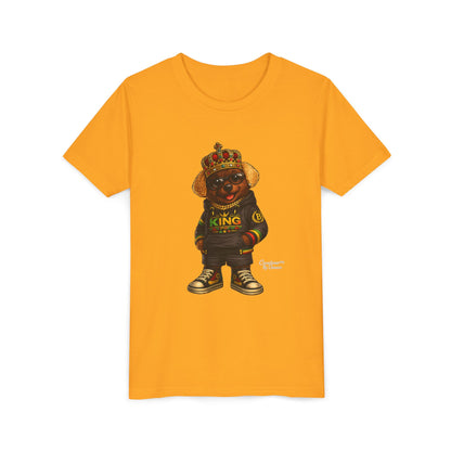 Youth Tee — 'Lil King' Crowned Bear Graphic Shirt