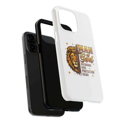 Man of God Lion Phone Case — ‘Man of God’ Christian Protector Dad Gift
