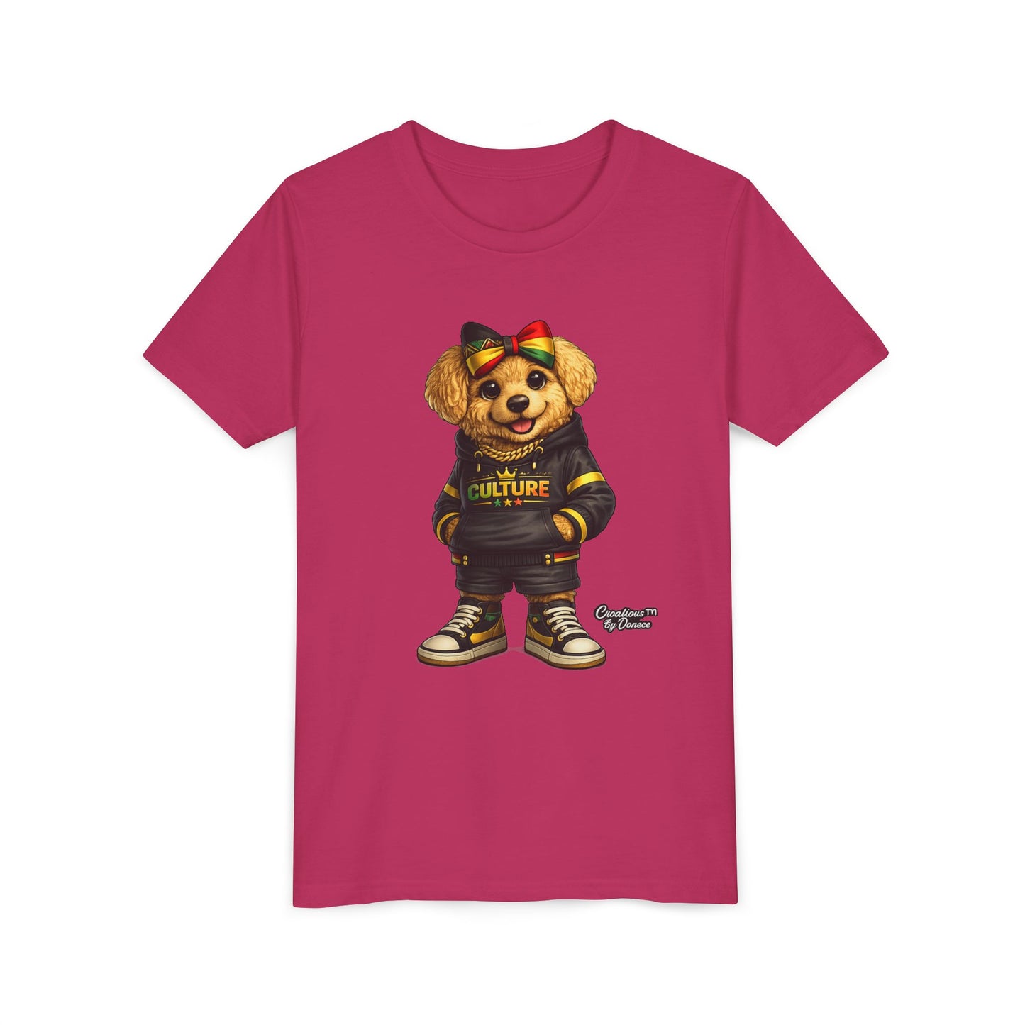 Youth Tee — Cute Rasta Bear "Culture" Graphic Kids T-Shirt