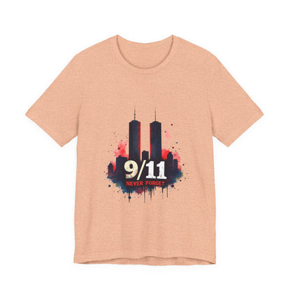 9/11 Never Forget T-Shirt – Memorial Twin Towers Tribute Tee
