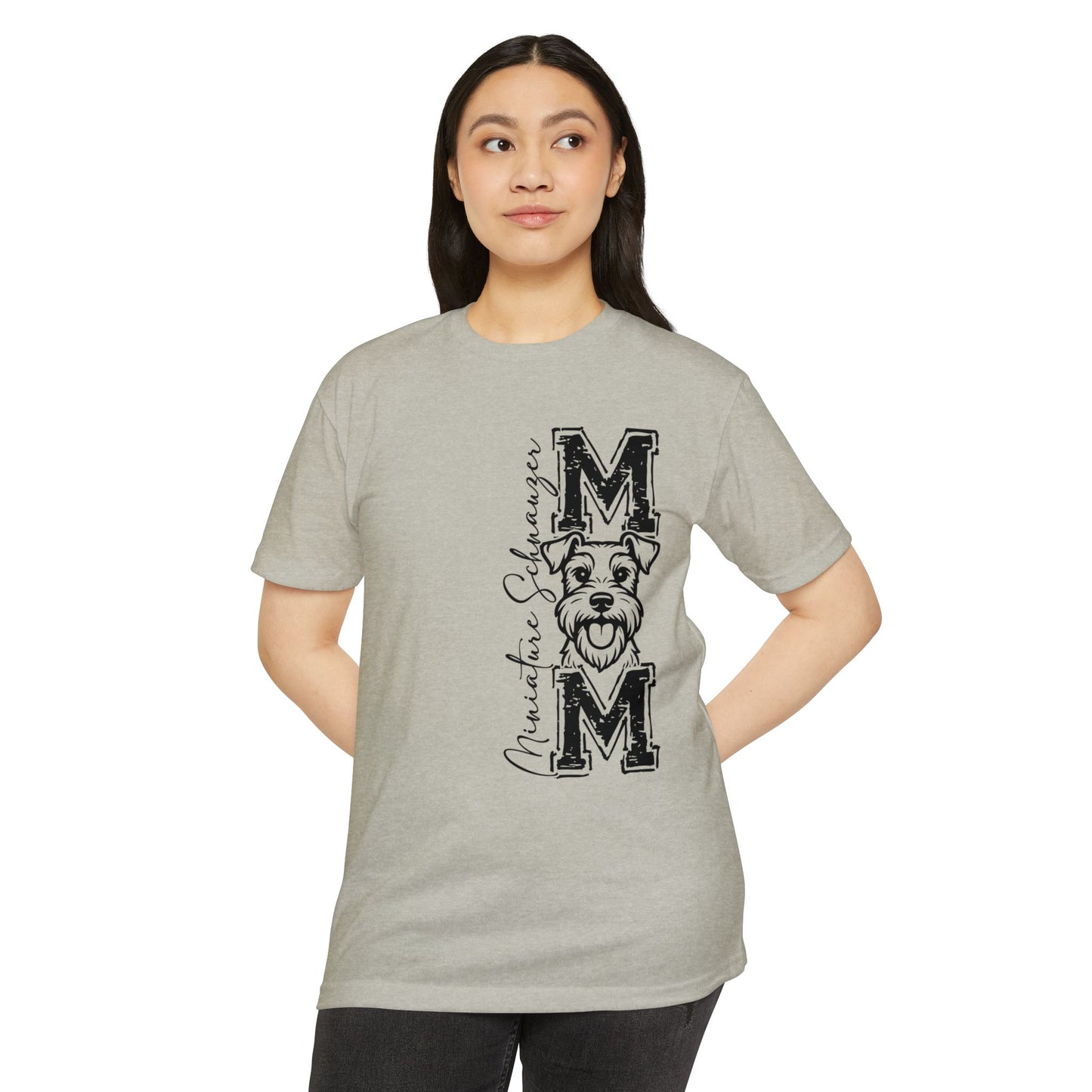 MOM Schnauzer Vertical Graphic T-Shirt — Funny Dog Mom Tee