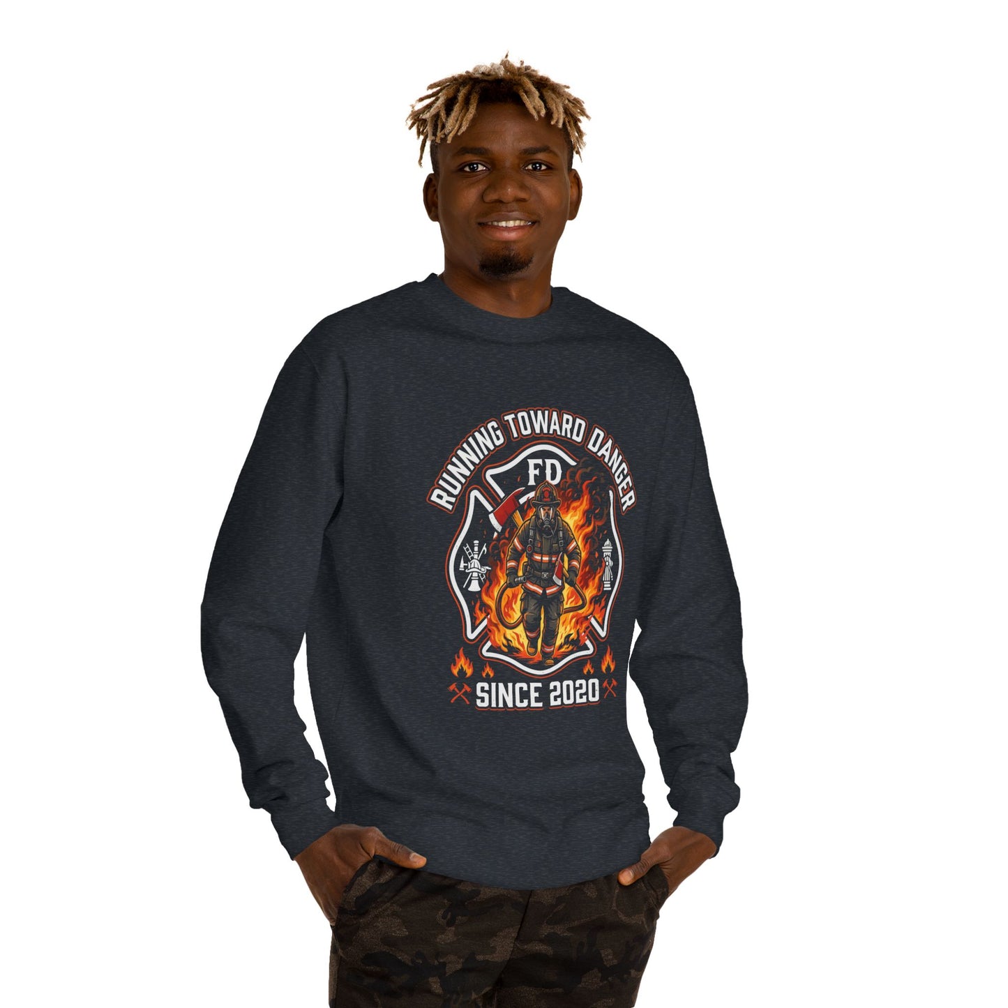 Firefighter Crewneck Sweatshirt — "Running Toward Danger" Since 2020