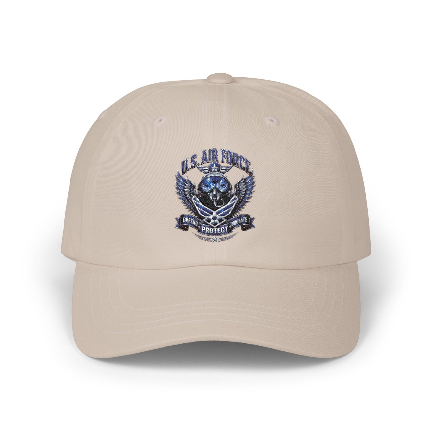 US Air Force Crest Classic Dad Cap — Embroidered Military Baseball Hat