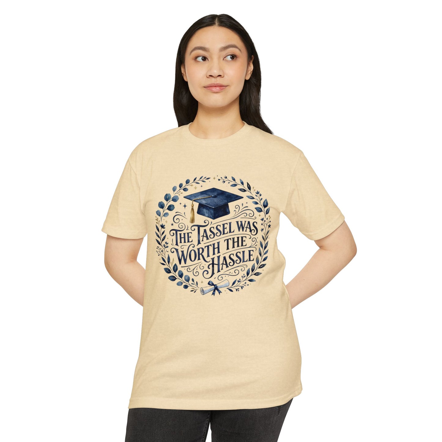 Graduation Tee — "The Tassel Was Worth the Hassle" Cap & Wreath