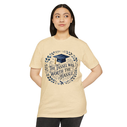 Graduation Tee — "The Tassel Was Worth the Hassle" Cap & Wreath