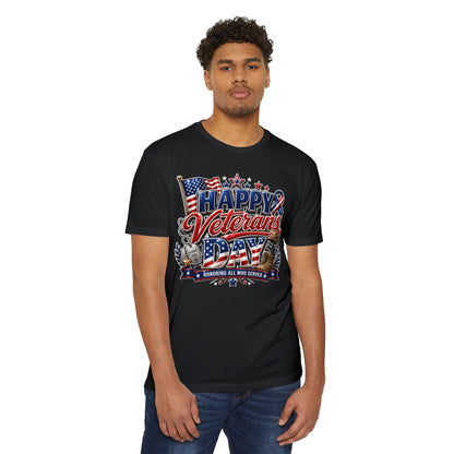 Veterans Day T-Shirt - "Happy Veterans Day" Patriotic Military Tribute Tee