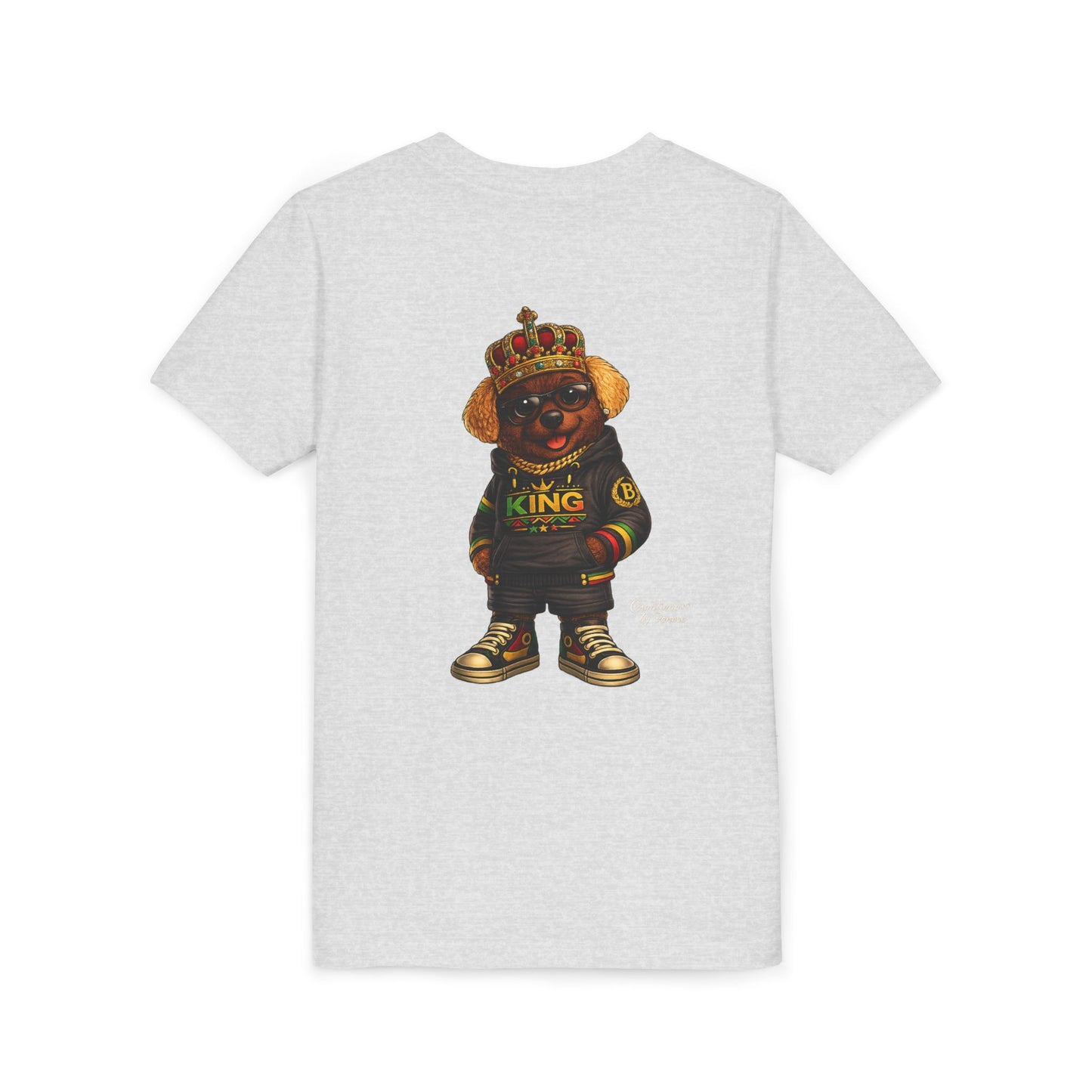 Youth Tee — 'Lil King' Crowned Bear Graphic Shirt