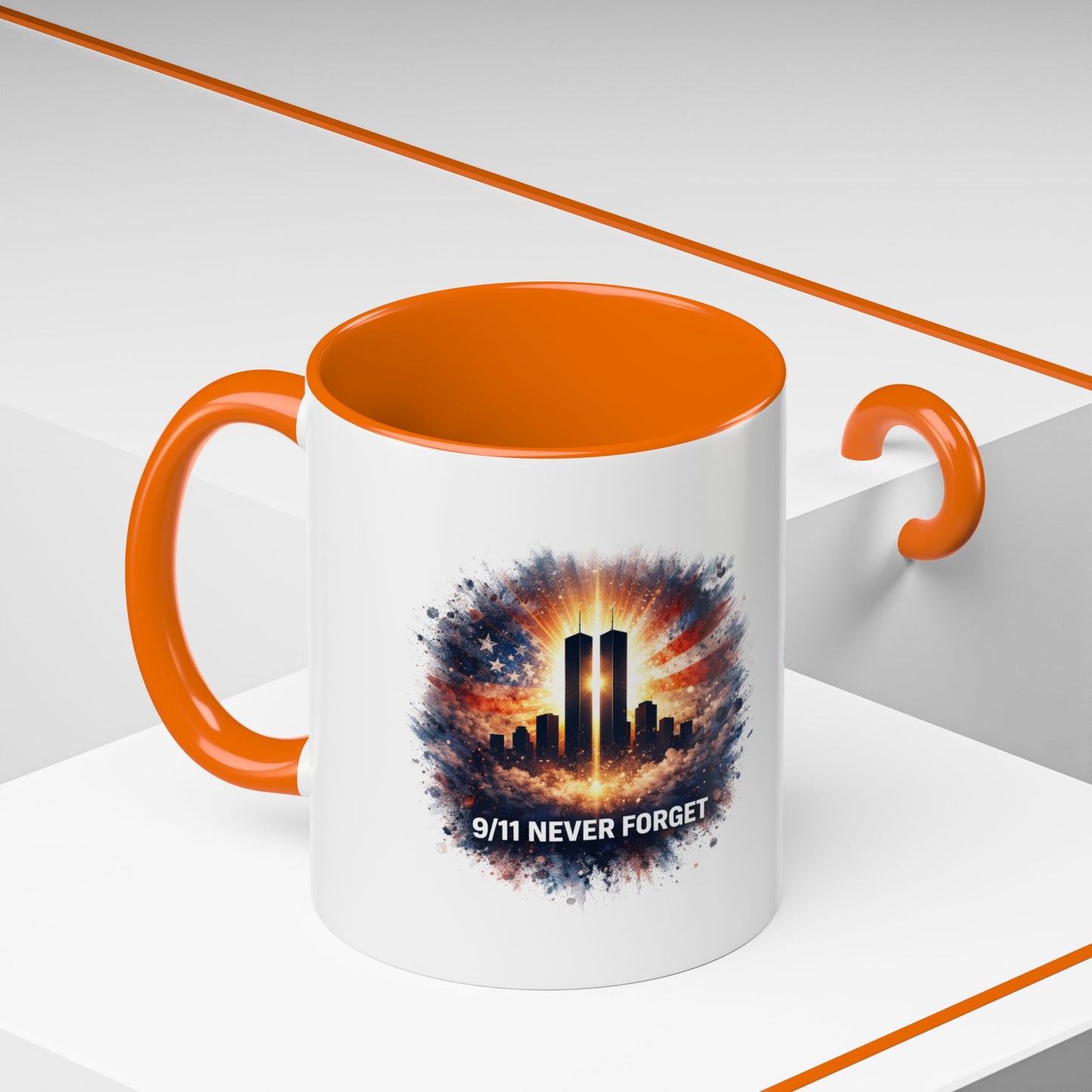 9/11 Never Forget Coffee Mug - Memorial Tribute Accent Mug (11/15oz)