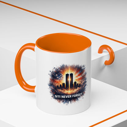 9/11 Never Forget Coffee Mug - Memorial Tribute Accent Mug (11/15oz)