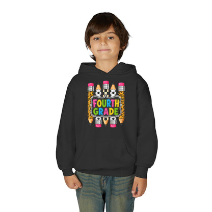 Fourth Grade Kids Hoodie — Colorful Pencil School Sweatshirt