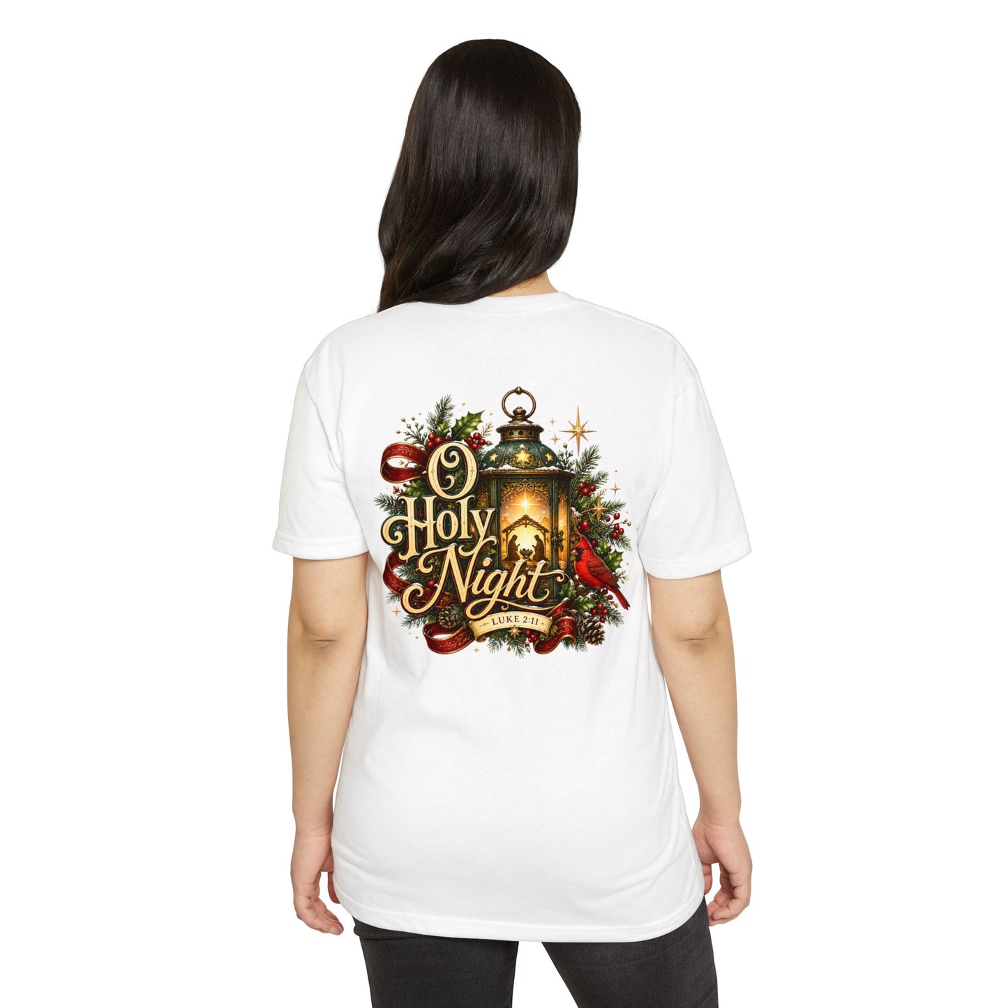 O Holy Night Lantern Christmas T-Shirt — Nativity Carol Holiday Tee