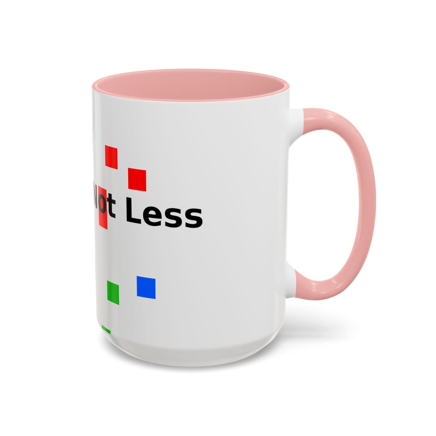 Accent Coffee Mug — 'Different Not Less' Pride-Inclusive Color Block Design (11/15oz)