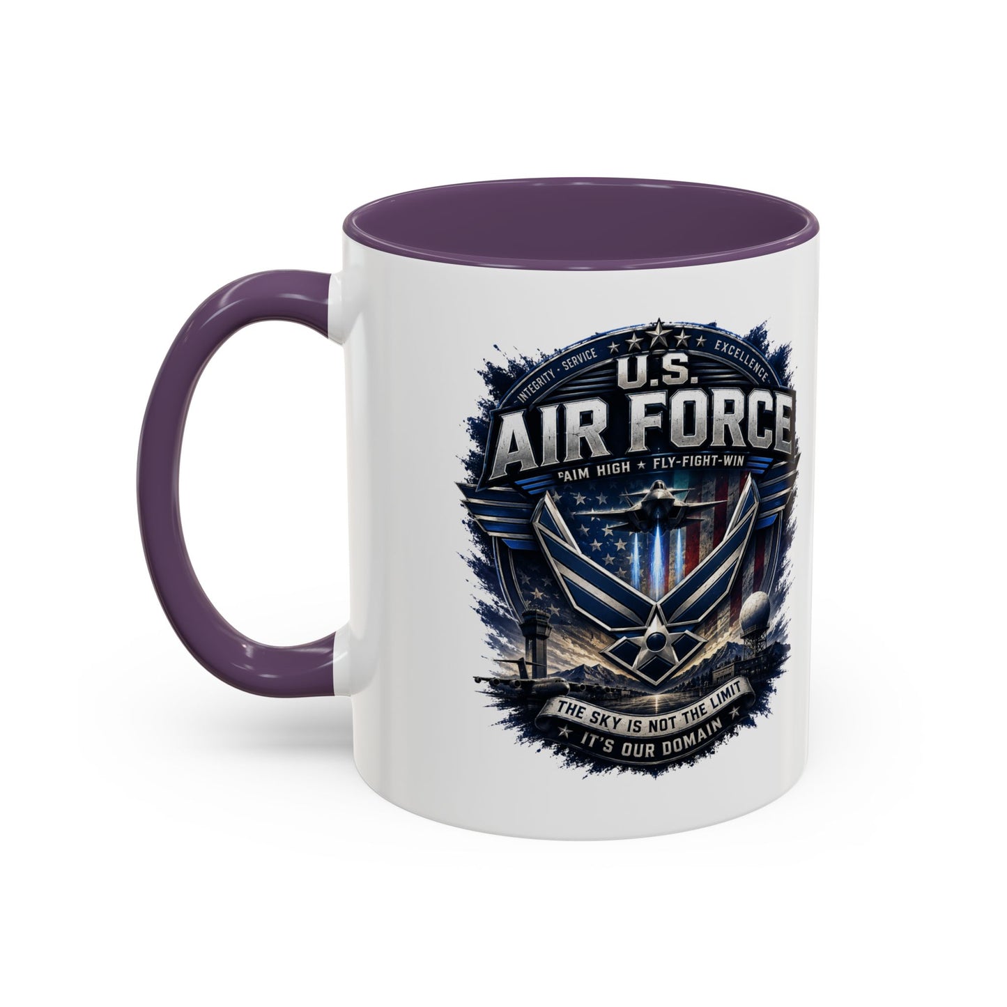 U.S. Air Force Accent Coffee Mug — Military Emblem 11/15oz