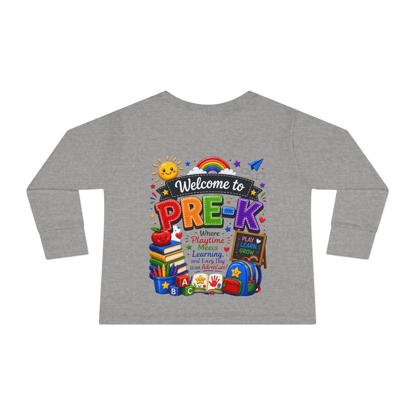 Welcome to Pre-K Toddler Long Sleeve Tee — Colorful Back-to-School Preschool Shirt