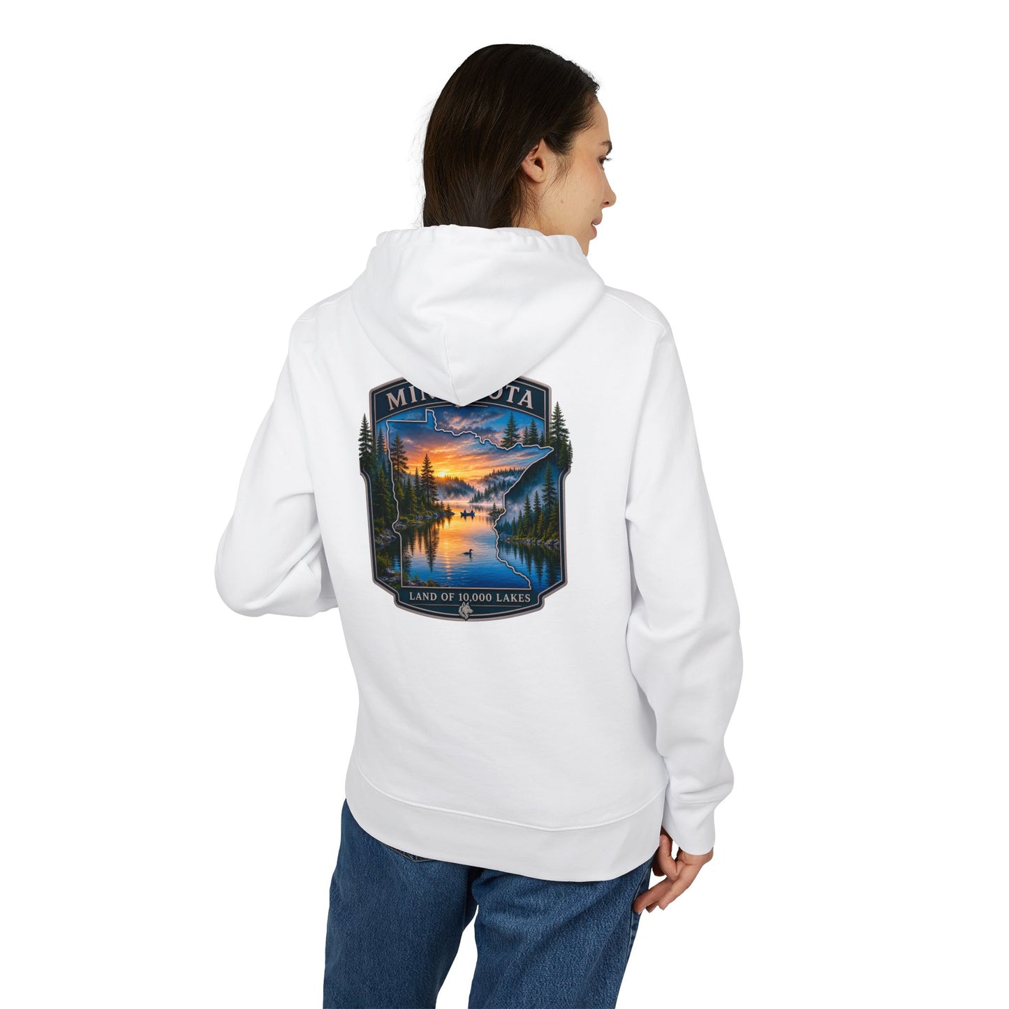 Minnesota Lakes Sunset Hoodie — Scenic 'Land of 10,000 Lakes' Sweatshirt