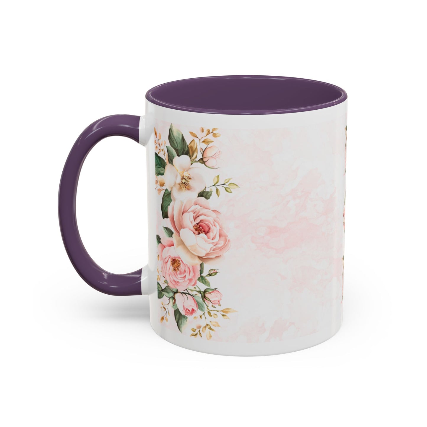 Mom Floral Accent Coffee Mug — Pink Roses Mother's Day Gift (11/15oz)