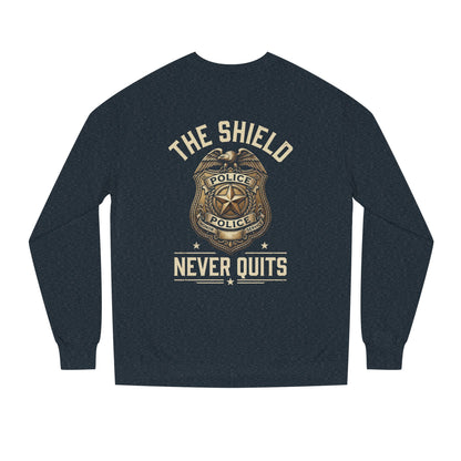 Police Badge Sweatshirt — "The Shield Never Quits"