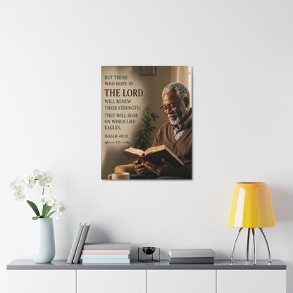 Stretched Canvas - "But Those Who Hope in The Lord" Isaiah 40:31 Inspirational Christian Wall Art