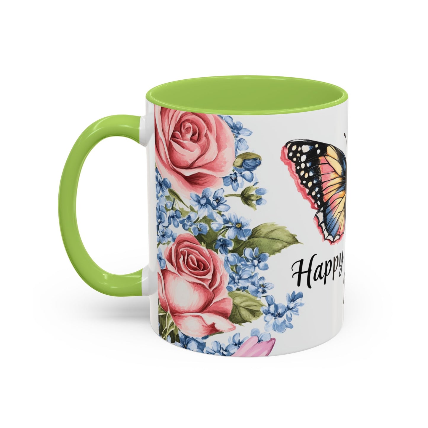 Mother's Day Butterfly Floral Accent Coffee Mug – "Happy Mother's Day"